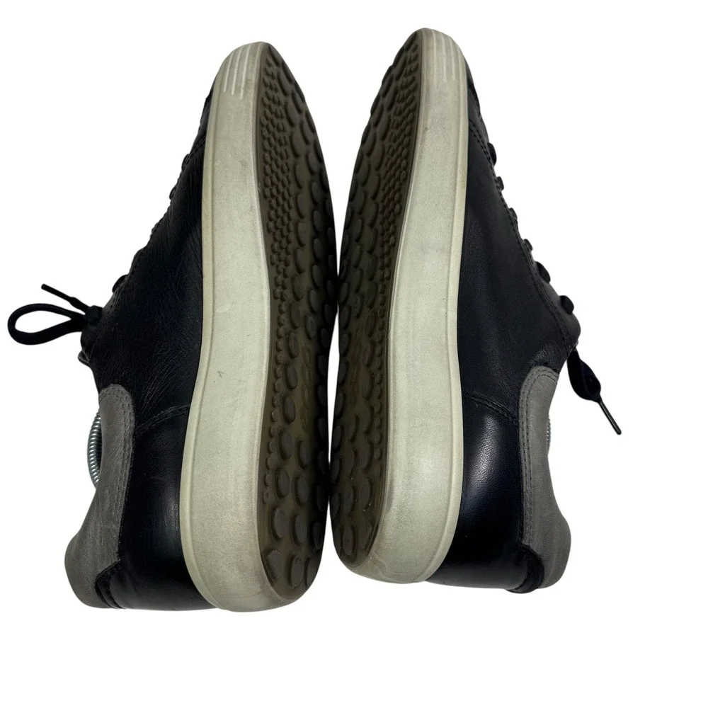 ECCO Soft 7 Mens Black Leather‎ Low Top Sneakers 470054-52570 Size 10-10.5 EU 44